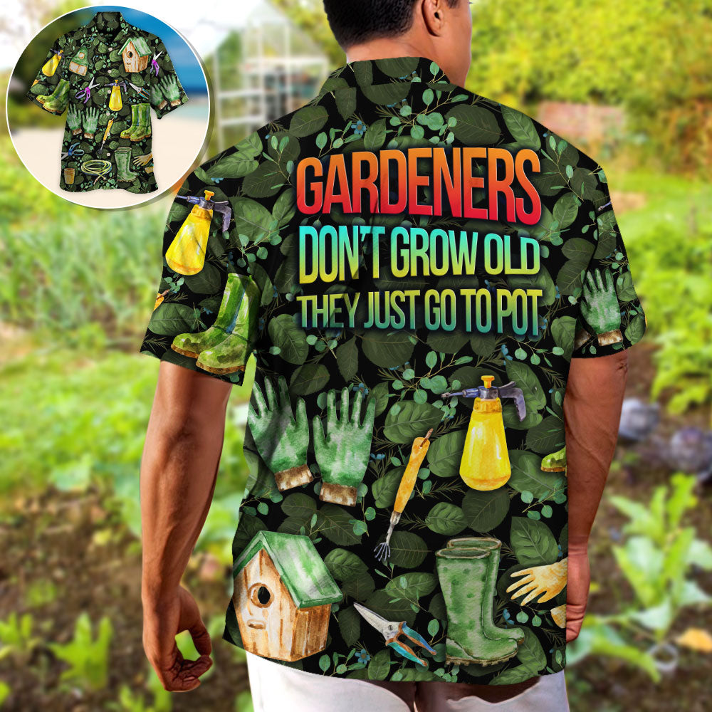 Vintage Gardening Plants Hawaiian Shirt Design View For Vacation Style