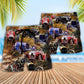 Vintage Car Beach Shorts Pattern Detail For Coastal Travel And Comfortable Daily Use