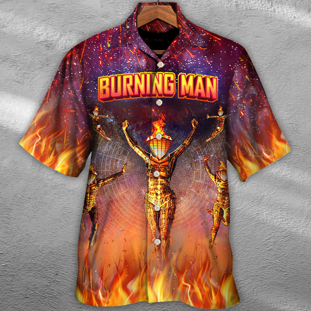 Vintage Music Event Built Burn Hawaiian Shirt Design Detail For Sunny Adventures And Casual Wear