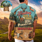 Funny Vintage Deer Hunting Shooter Hawaiian Shirt Pattern Detail For Vacation Travel And Daily Wear