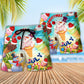 Snowman Ice Cream Funny Christmas In July Beach Shorts For Warm Weather Celebrations
