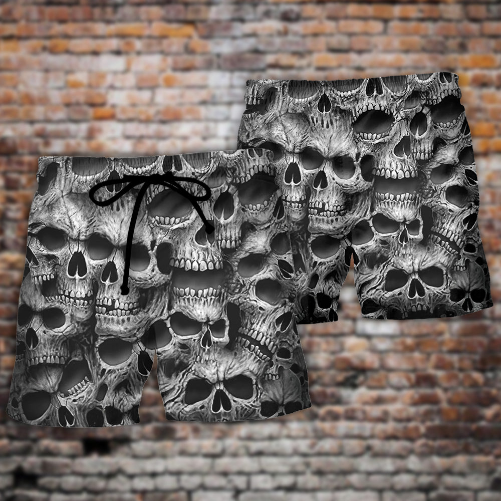 Skull Beach Shorts Pattern Detail For Resort Wear And Laid Back Styling