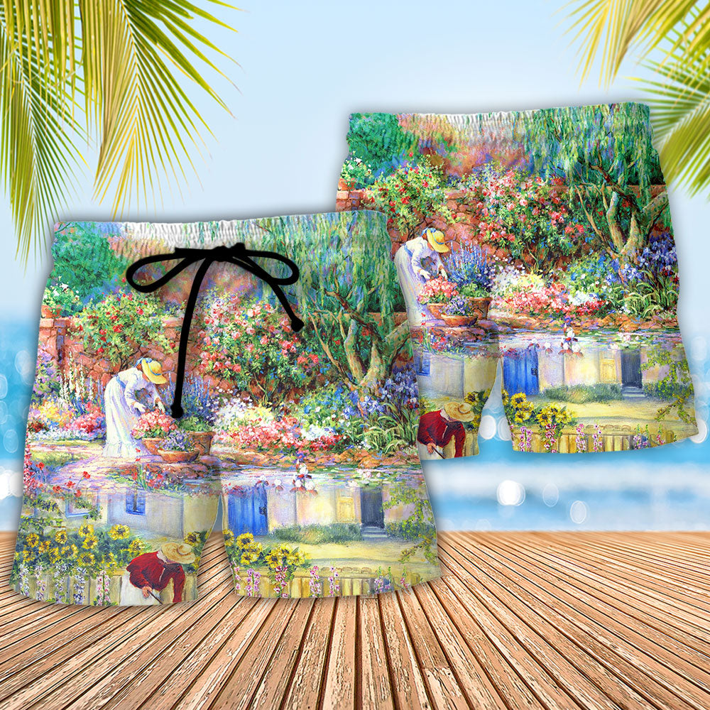 Gardening Floral Gardeners Together Beach Shorts For Poolside Relaxation And Style
