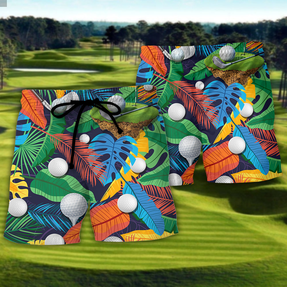 Tropical Golf Beach Shorts Pattern Detail For Outdoor Activities And Thoughtful Gift Giving