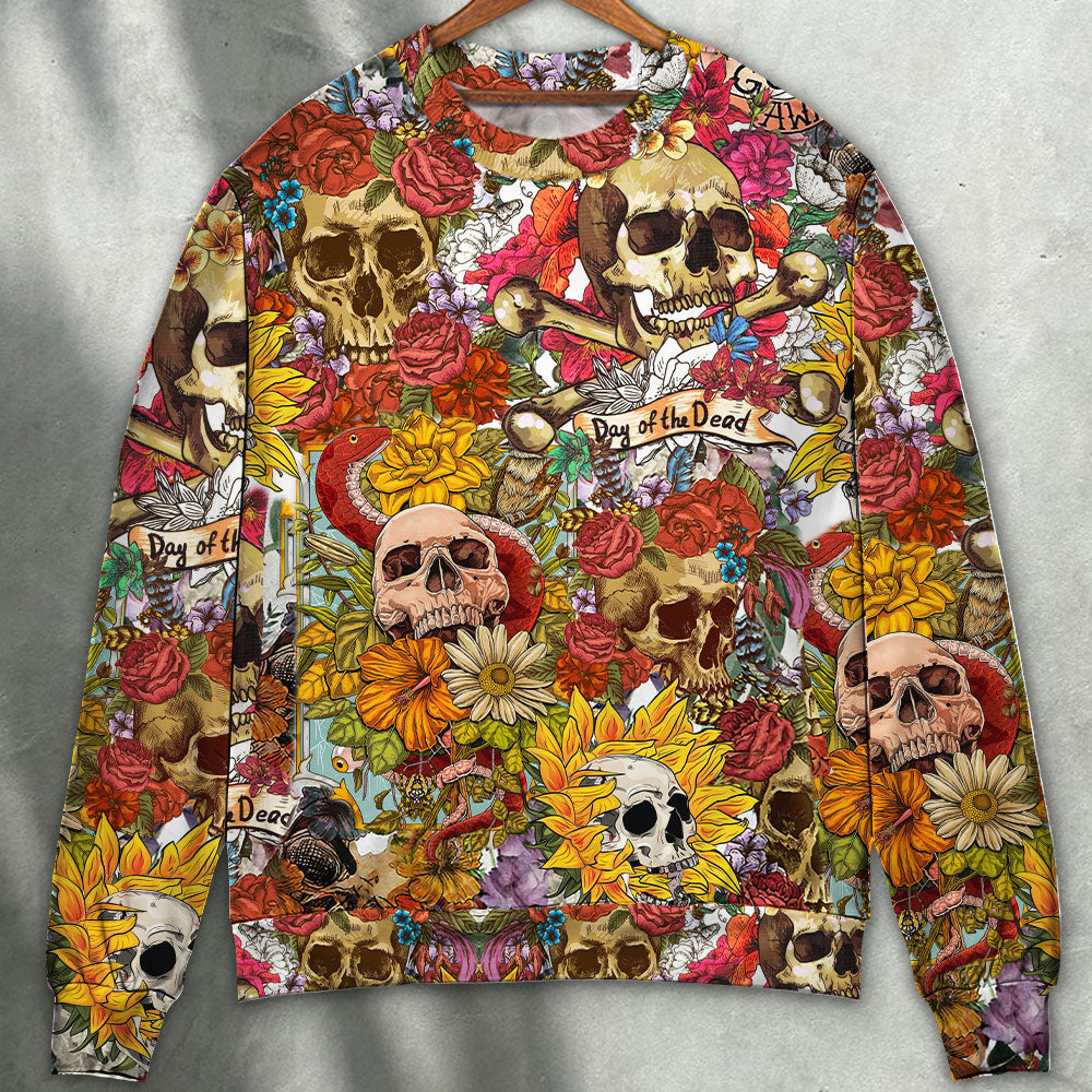 Day Of The Dead Floral Skull Sweater For Casual Wear Parties And Thoughtful Gifting