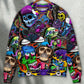 Colorful Skull Sweater For Art Fans Travel Parties And Distinctive Casual Style