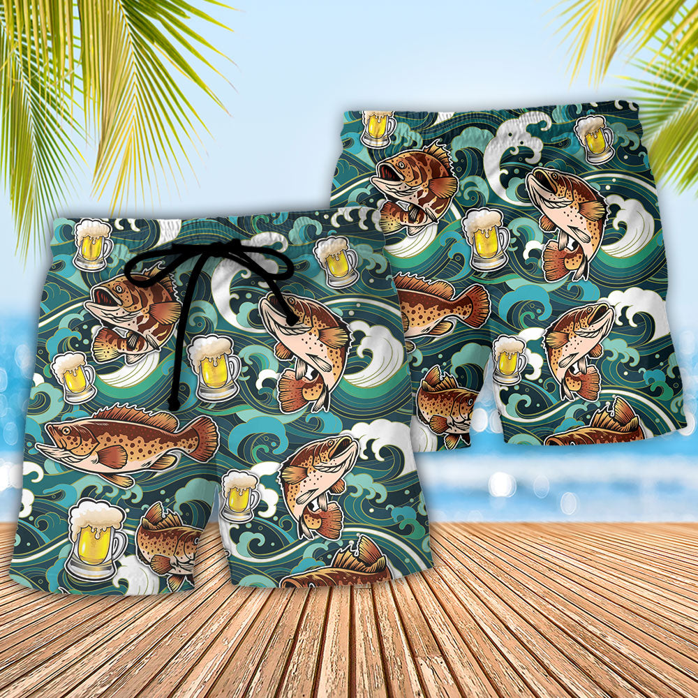 Fishing Beer Fishing Fixes Problems Beer Helps Beach Shorts For Game Day Getaways