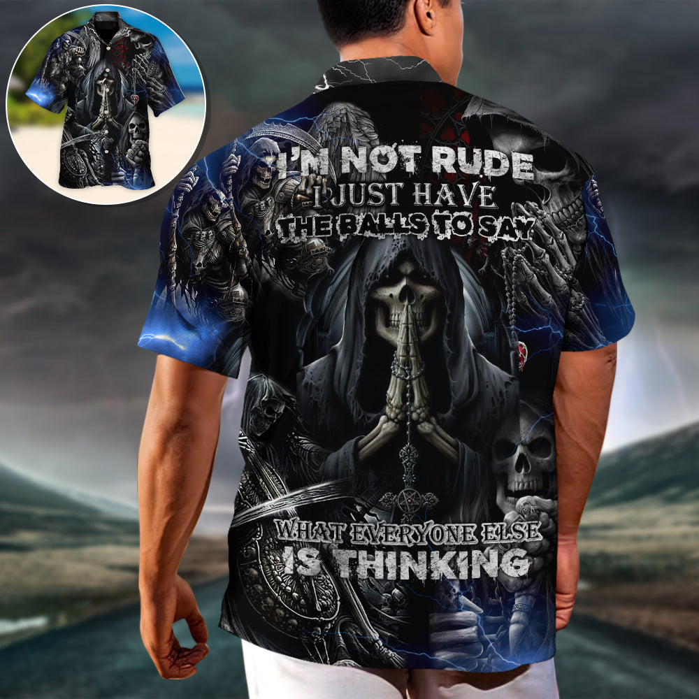 Dark Skull Hawaiian Shirt Summer Design Detail For Vacation Style