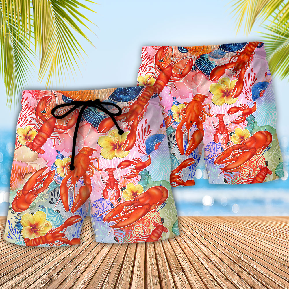 Lobstering We Sprinkle The Spirits Tropical Beach Shorts For Tropical Vacation Wear