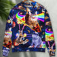 Space Galaxy Cat Food Ride Sweater For Outdoor Activities Weekend Trips And Relaxed Everyday Outfits