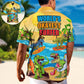 Funny Surfing Dinosaur Hawaiian Shirt Creative Print View For Resort Wear