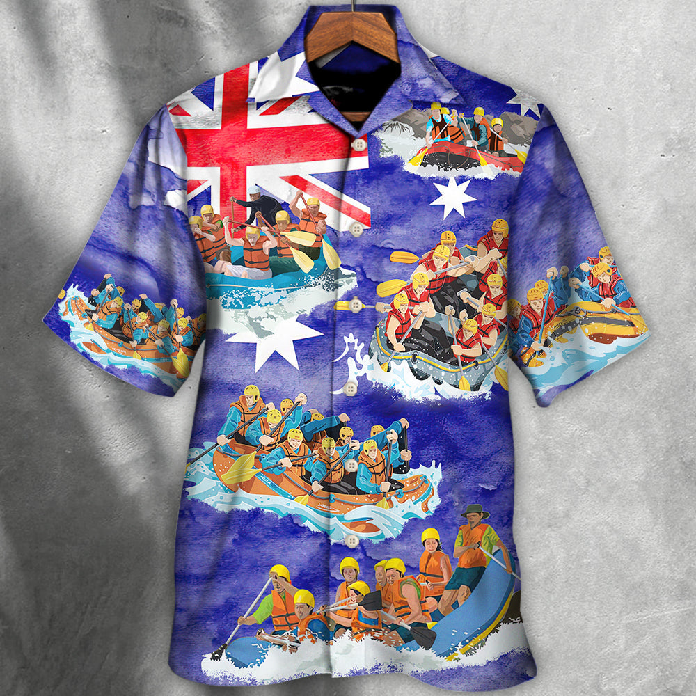 Vintage Water Rafting River Team Flag Hawaiian Shirt Design View For Thoughtful Gifting