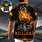 Skull Flame Hawaiian Shirt Detailed Pattern View For Warm Weather Events