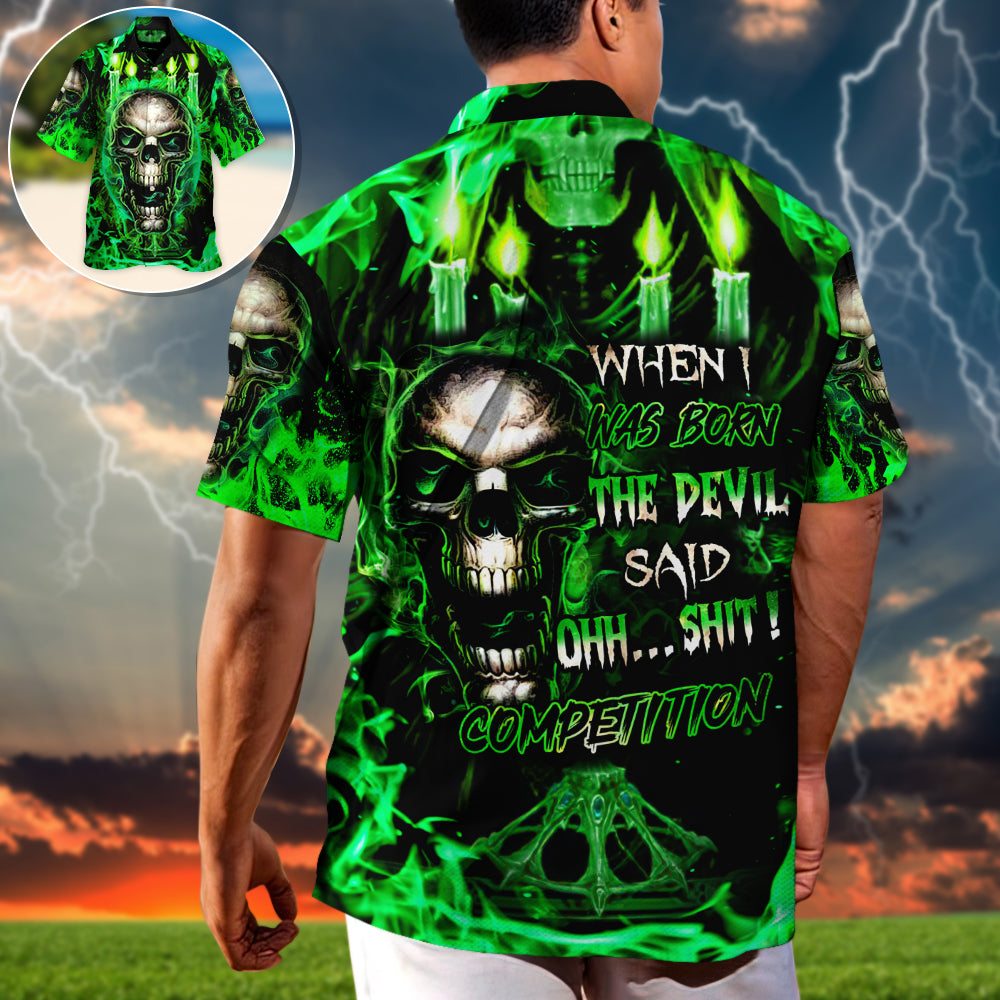 Green Skull Devil Surprise Hawaiian Shirt Design View For Resort Travel And Thoughtful Gifting