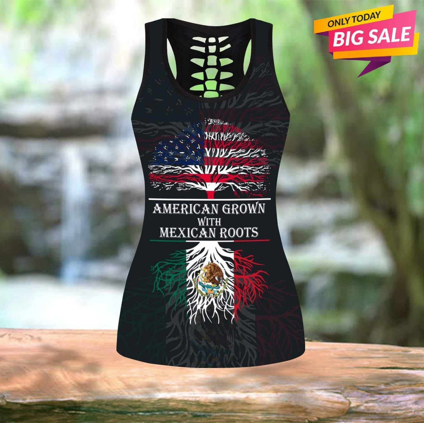 American Grown With Mexican Roots Pride Hollow Tank Top For Community Events And Positive Support