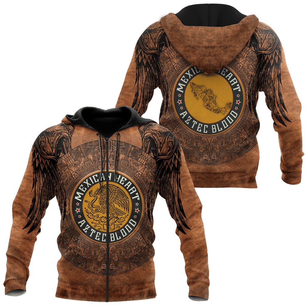 Mexican Heart Aztec Blood Hoodie For Traditional Inspired Outfits Travel And Thoughtful Gifts