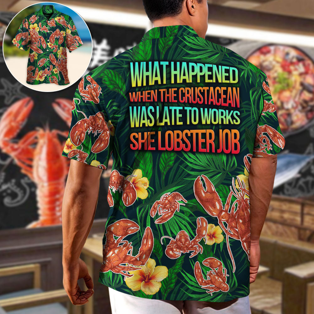 Tropical Funny Lobster Hawaiian Shirt Summer Design Detail For Resort Wear