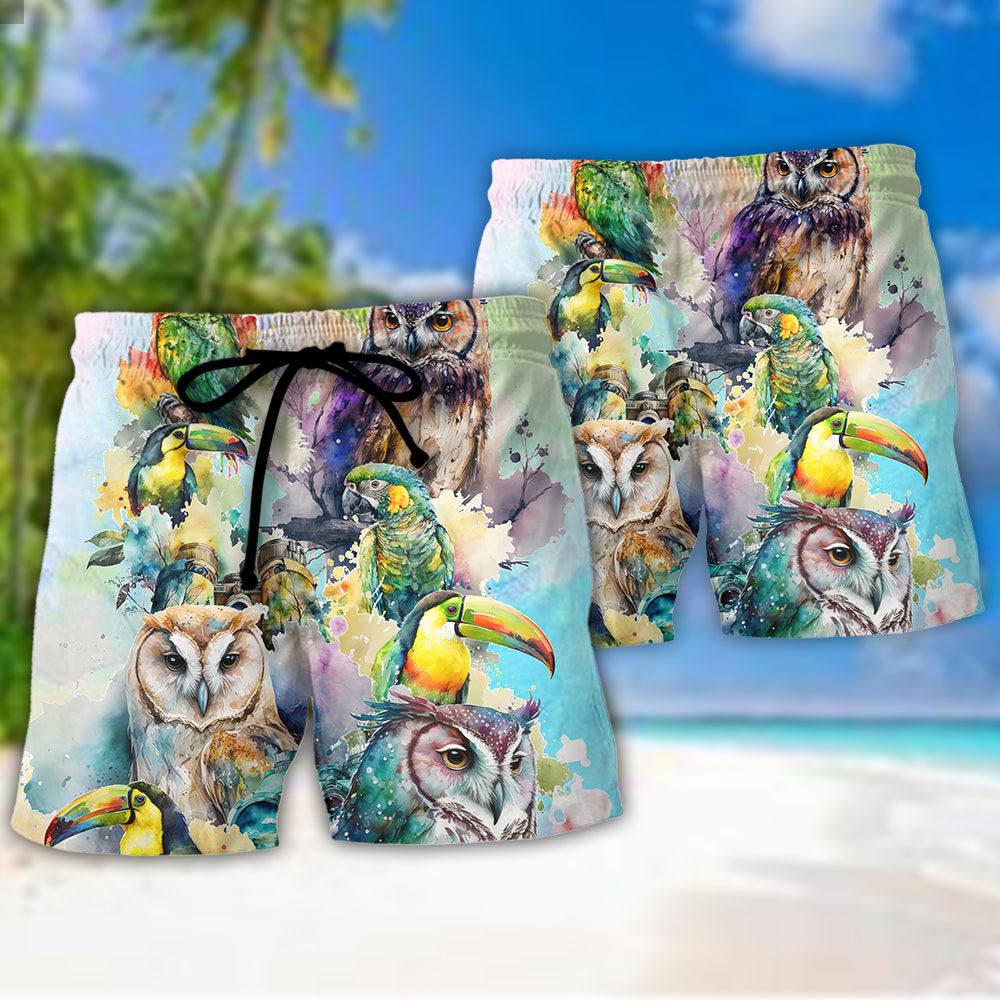Bird Watching Funny Back Off Bird Watching Beach Shorts For Seaside Travel And Relaxed Summer Wear
