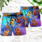 Guitar Beach Shorts Pattern Detail For Poolside Fun And Weekend Casual Style