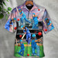 Funny Dog Cricket Hawaiian Shirt Graphic Artwork Detail For Island Holidays