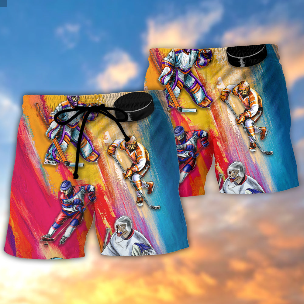 Ice Hockey Lifestyle Sport Art Beach Shorts For Coastal Adventures And Resort Days