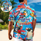 Funny Surfing Penguin Dad Hawaiian Shirt All Over Print Detail For Beach Days