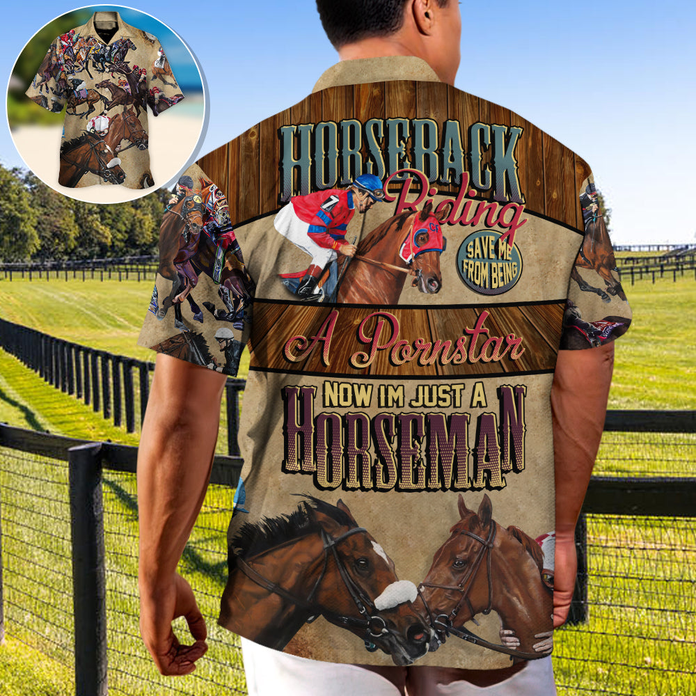Horseback Riding Equestrian Hawaiian Shirt For Beach Parties And Weekend Getaways