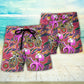 Tropical Octopus Cycling Beach Shorts Pattern Detail For Island Trips And Leisure And Relaxation