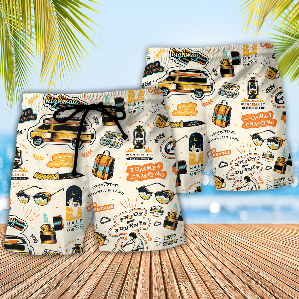 Camping Saved Me Funny Camper Lover Beach Shorts For Outdoor Activities And Vacation Styling