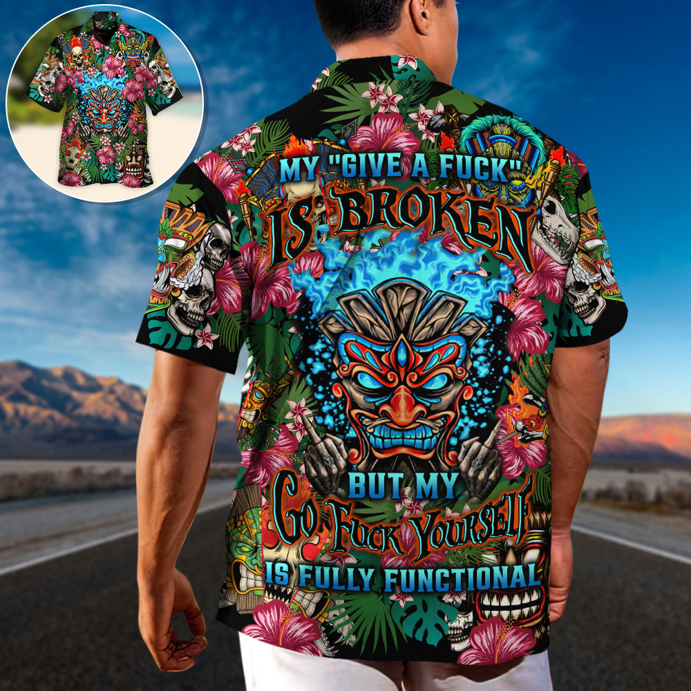 Give Broken Fully Functional Hawaiian Shirt Artwork View For Coastal Escapes And Resort Style