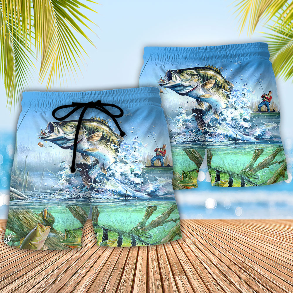 Fishing If I'm Missing I'm Fishing Humor Beach Shorts For Active Summer Travel