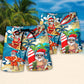 Christmas In July Surfing Santa Beach Shorts Pattern Detail For Outdoor Activities And Laid Back Styling