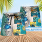 Coastal Beach Shorts Pattern Detail For Summer Travel And Leisure And Relaxation