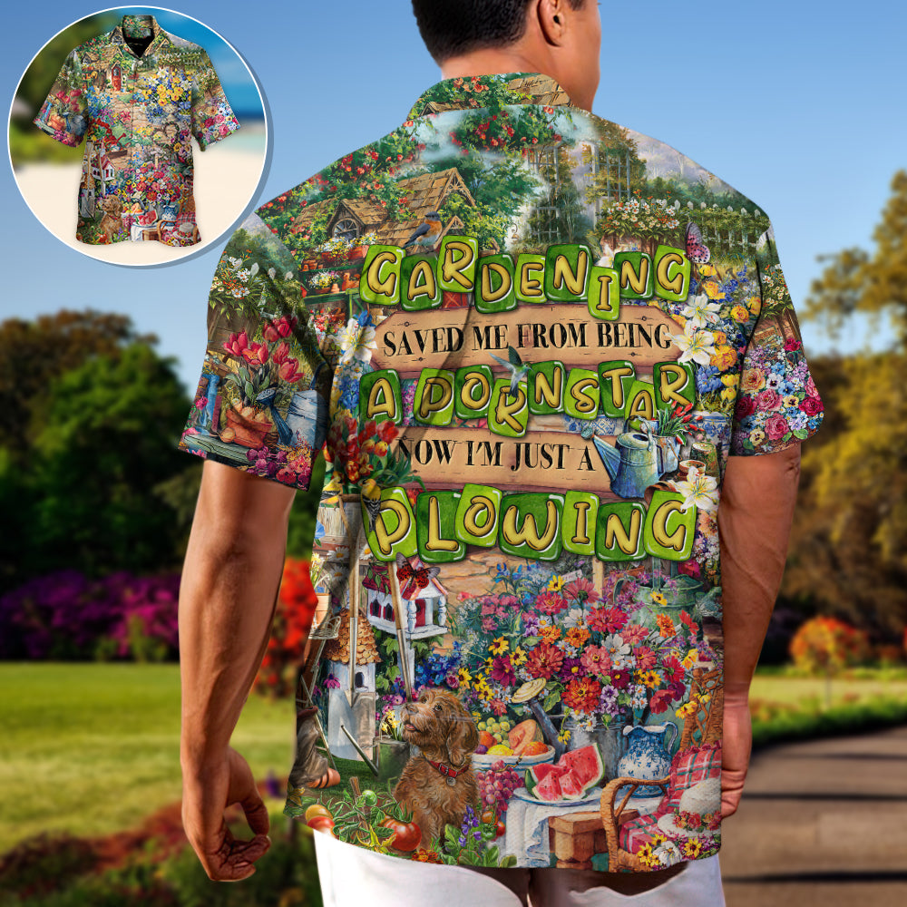 Funny Gardening Plowing Hawaiian Shirt For Summer Events And Casual Outdoor Wear