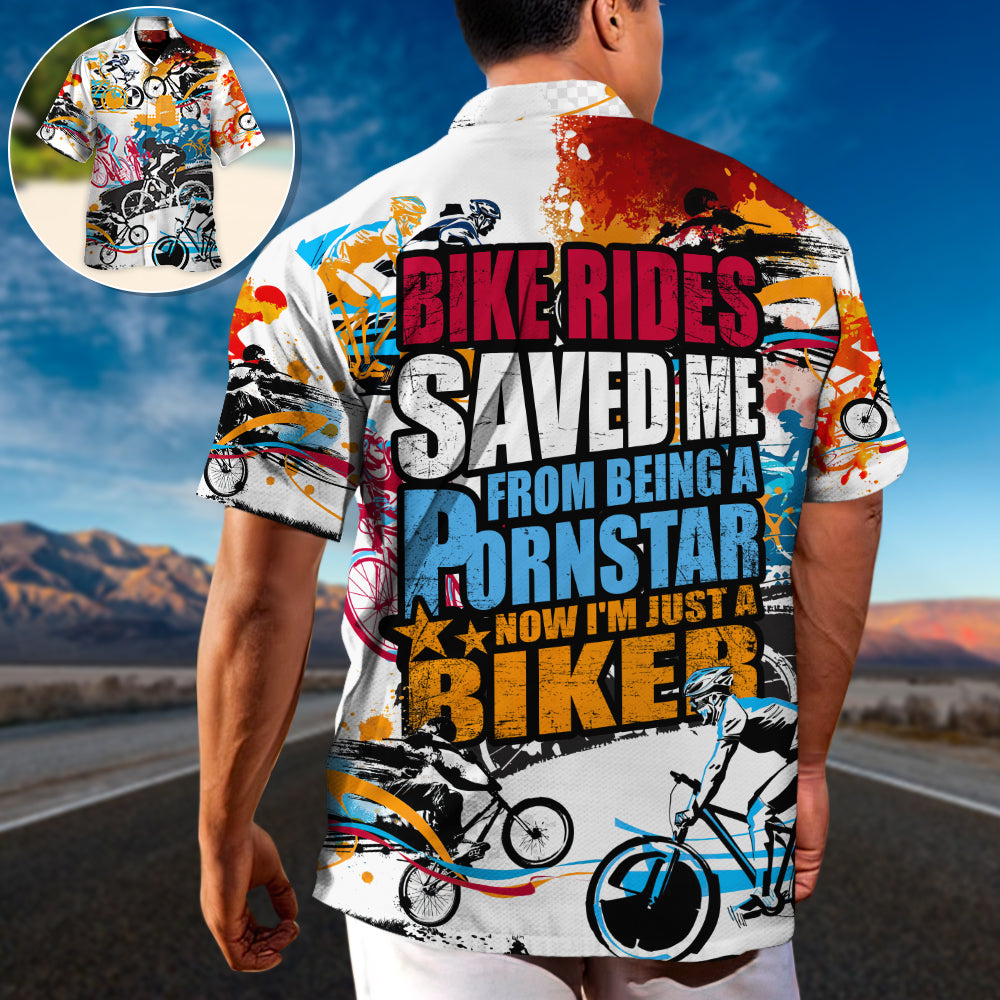 Bicycle Rides Fame Biker Hawaiian Shirt For Resort Getaways And Comfortable Summer Activities
