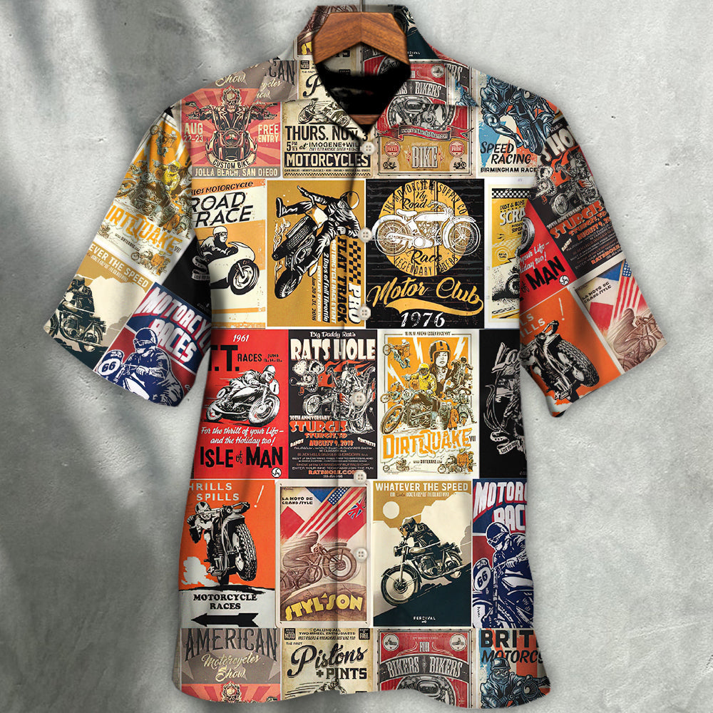 Motorcycle Bicycle Road Worth Two Shed Hawaiian Shirt Pattern View For Relaxed Warm Weather Outfits