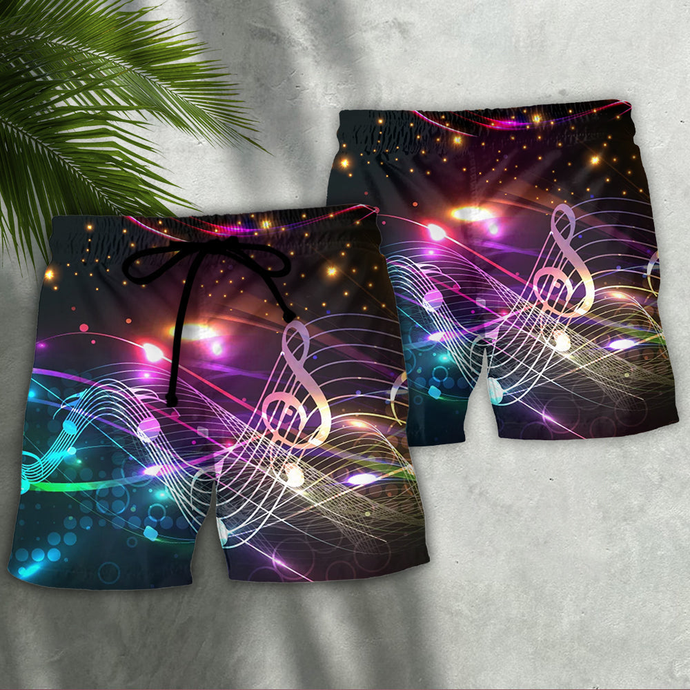 Music Beach Shorts Pattern Detail For Island Trips And Everyday Comfort