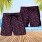Fantasy Roleplaying Medieval Beach Shorts Pattern Detail For Resort Wear And Relaxed Casual Wear