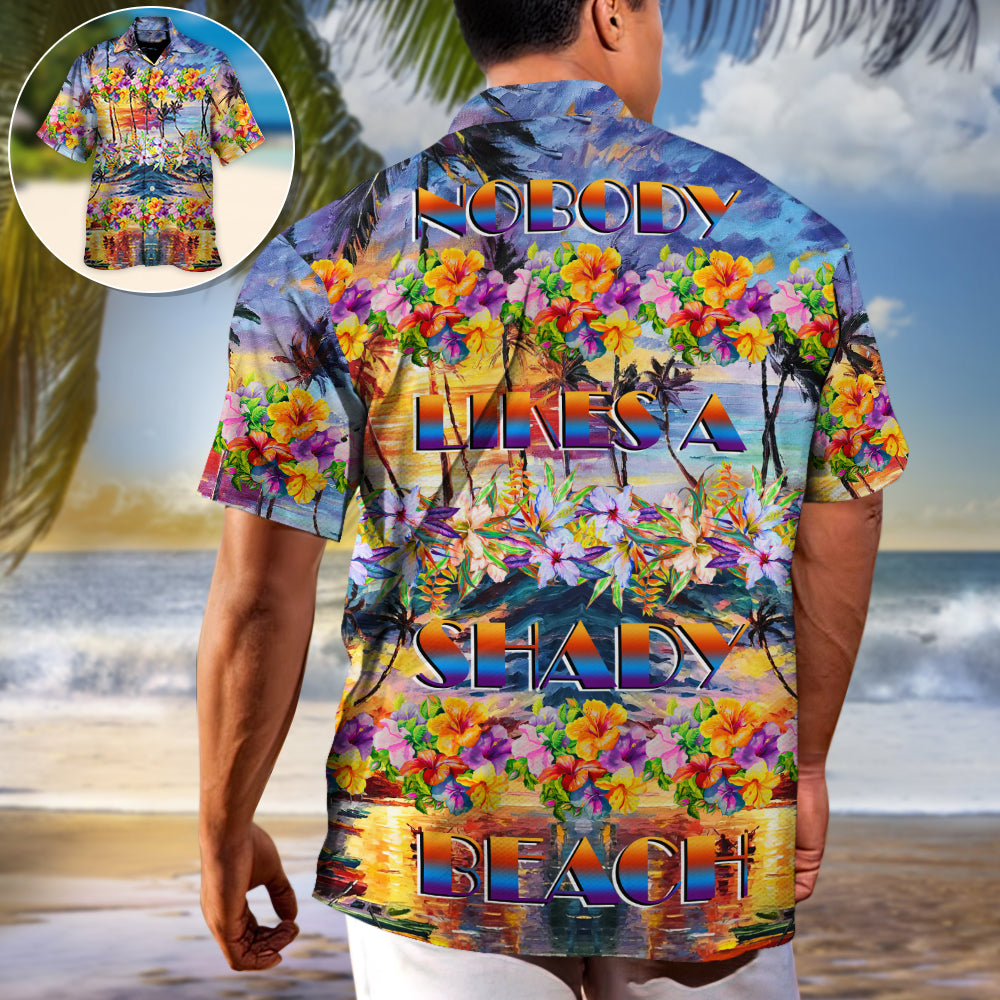 Beach Shady Hawaiian Shirt Graphic Artwork Detail For Tropical Vacations