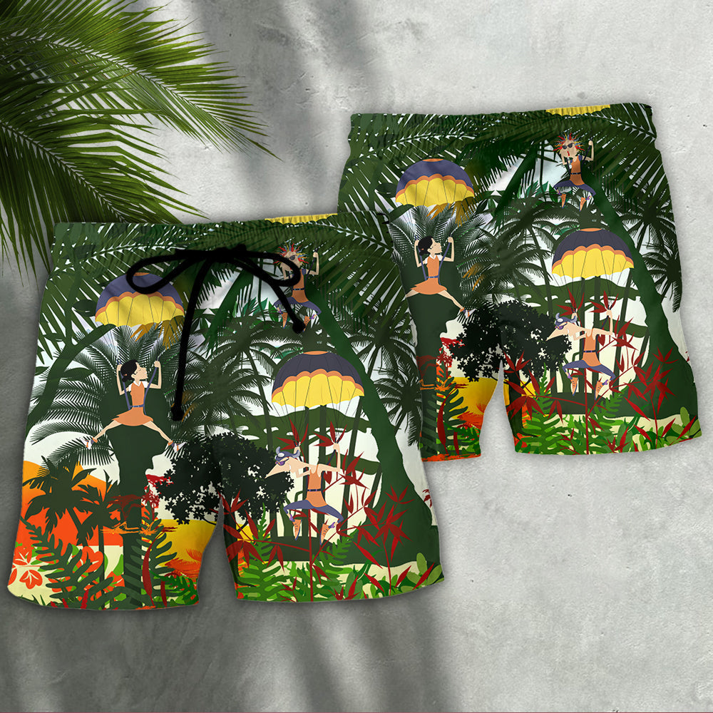 Parasailing Oh Chute Flying With The Wind Beach Shorts For Seaside Travel And Relaxed Summer Wear