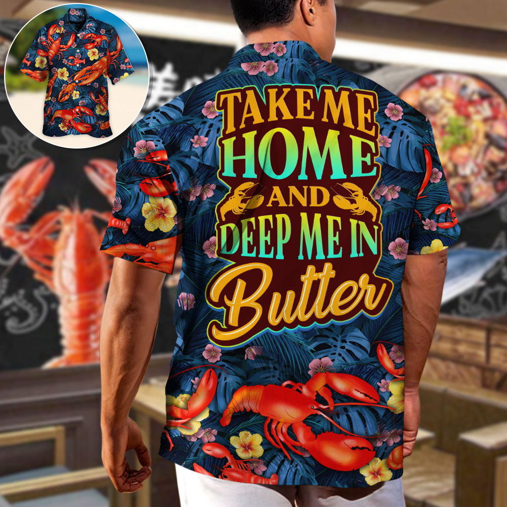 Tropical Lobster Butter Hawaiian Shirt Artwork View For Summer Travel
