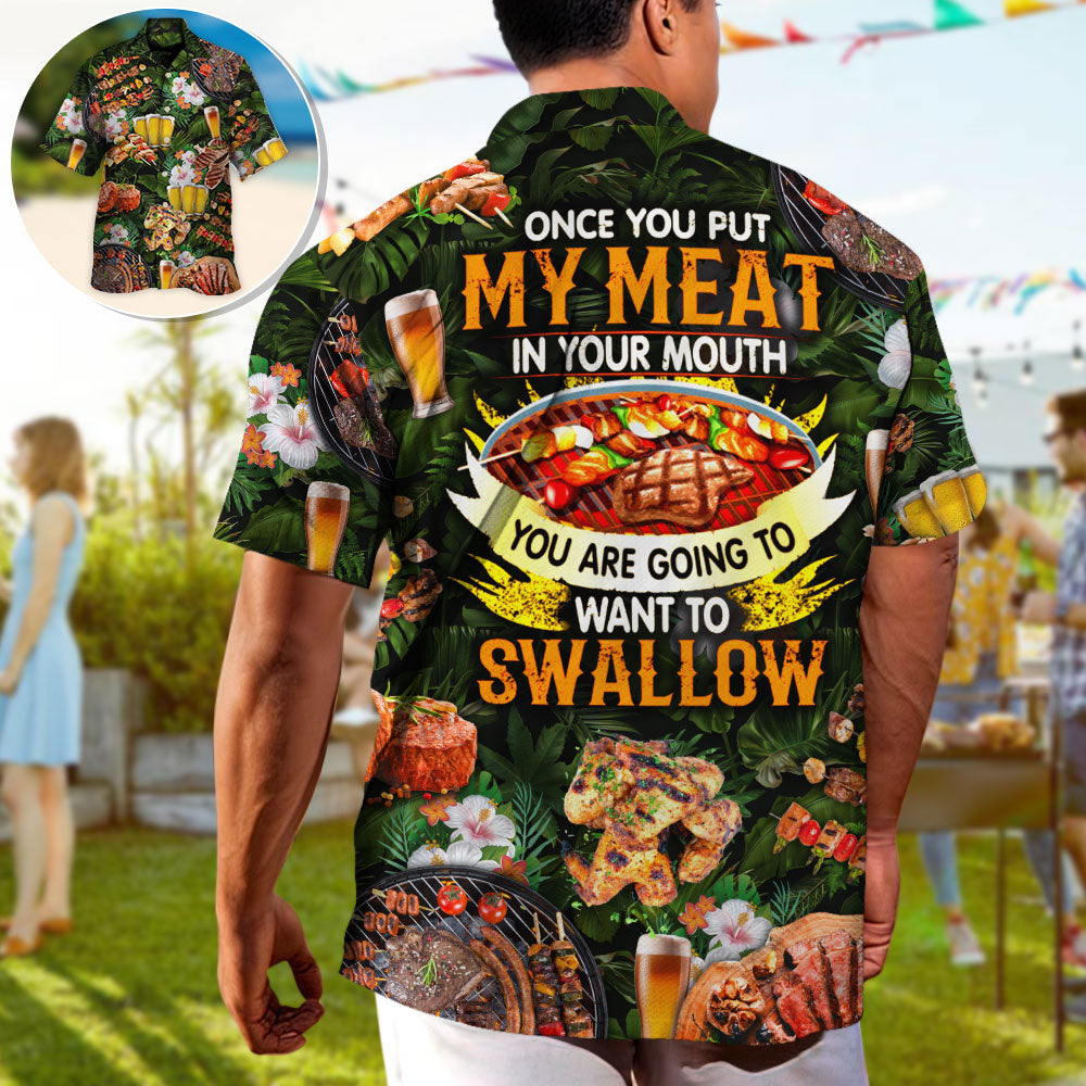 Funny Barbecue Food BBQ Grill Hawaiian Shirt Design View For Outdoor Gatherings