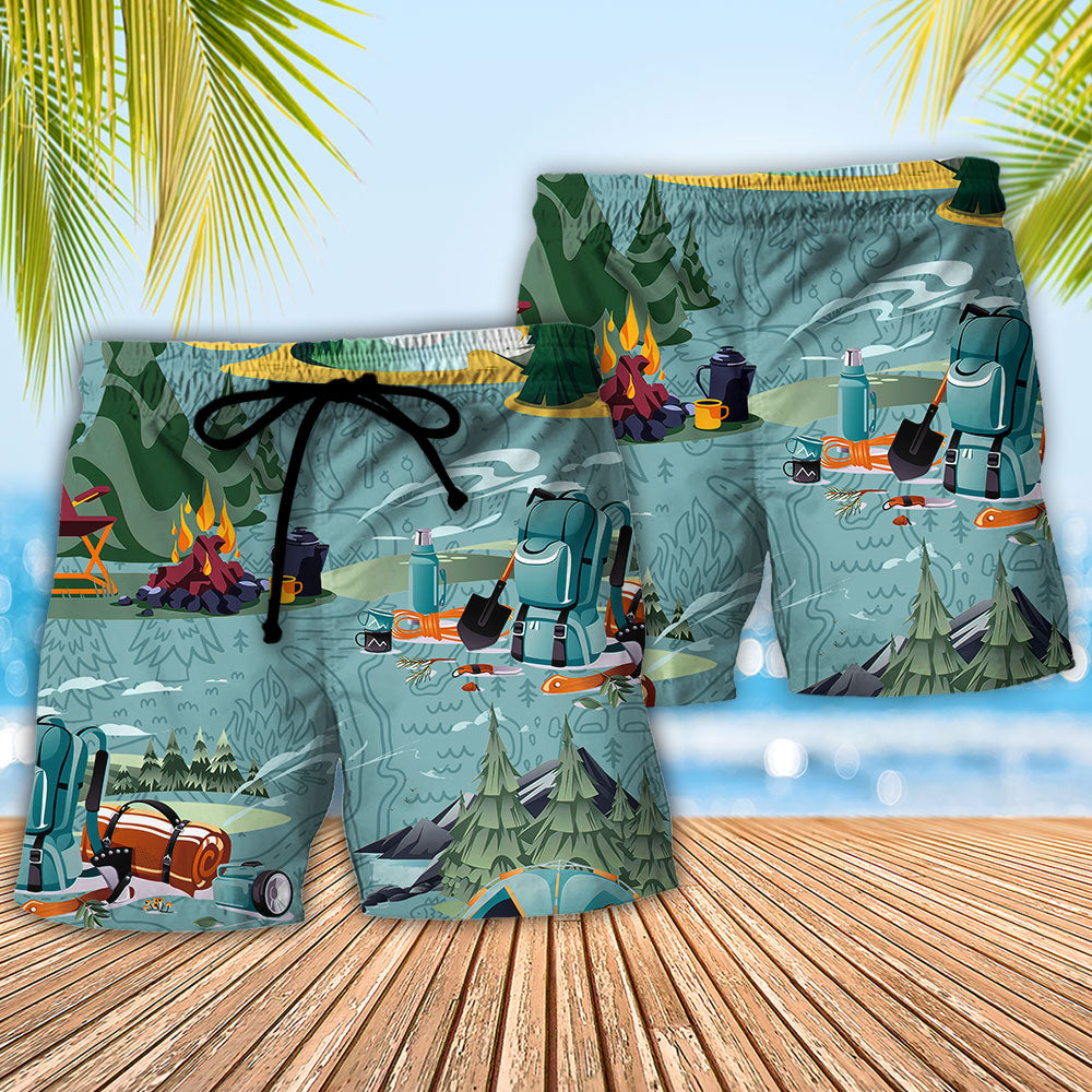 Camping Real Campers Smell Like Adventure Funny Beach Shorts For Vacation Travel And Relaxed Outdoor Comfort