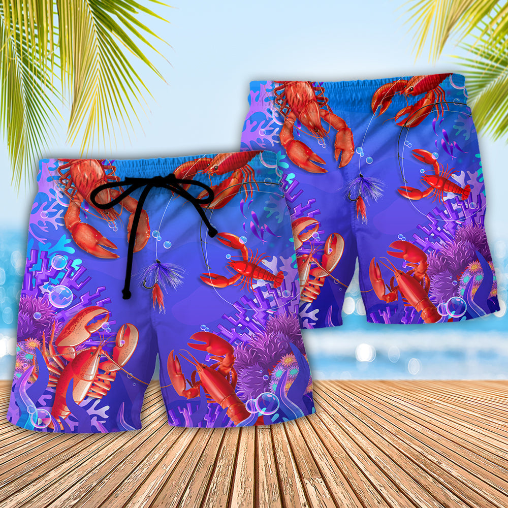 Lobstering Saved Me Funny Lobster Hunter Beach Shorts For Beach Getaways And Comfortable Summer Wear