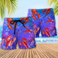 Lobster Beach Shorts Pattern Detail For Coastal Travel And Relaxed Casual Wear