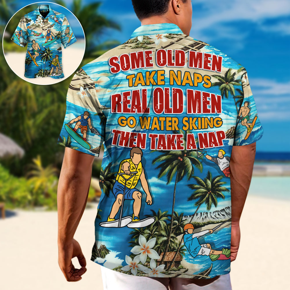 Waterskiing Water Outdoor Passion Hawaiian Shirt Fabric Pattern Detail For Casual Outings