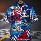 Kart Racing Hawaiian Shirt Pattern Detail For Island Holidays