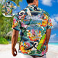 Windsurfing Adventure Graphic Hawaiian Shirt Pattern Detail For Resort Wear