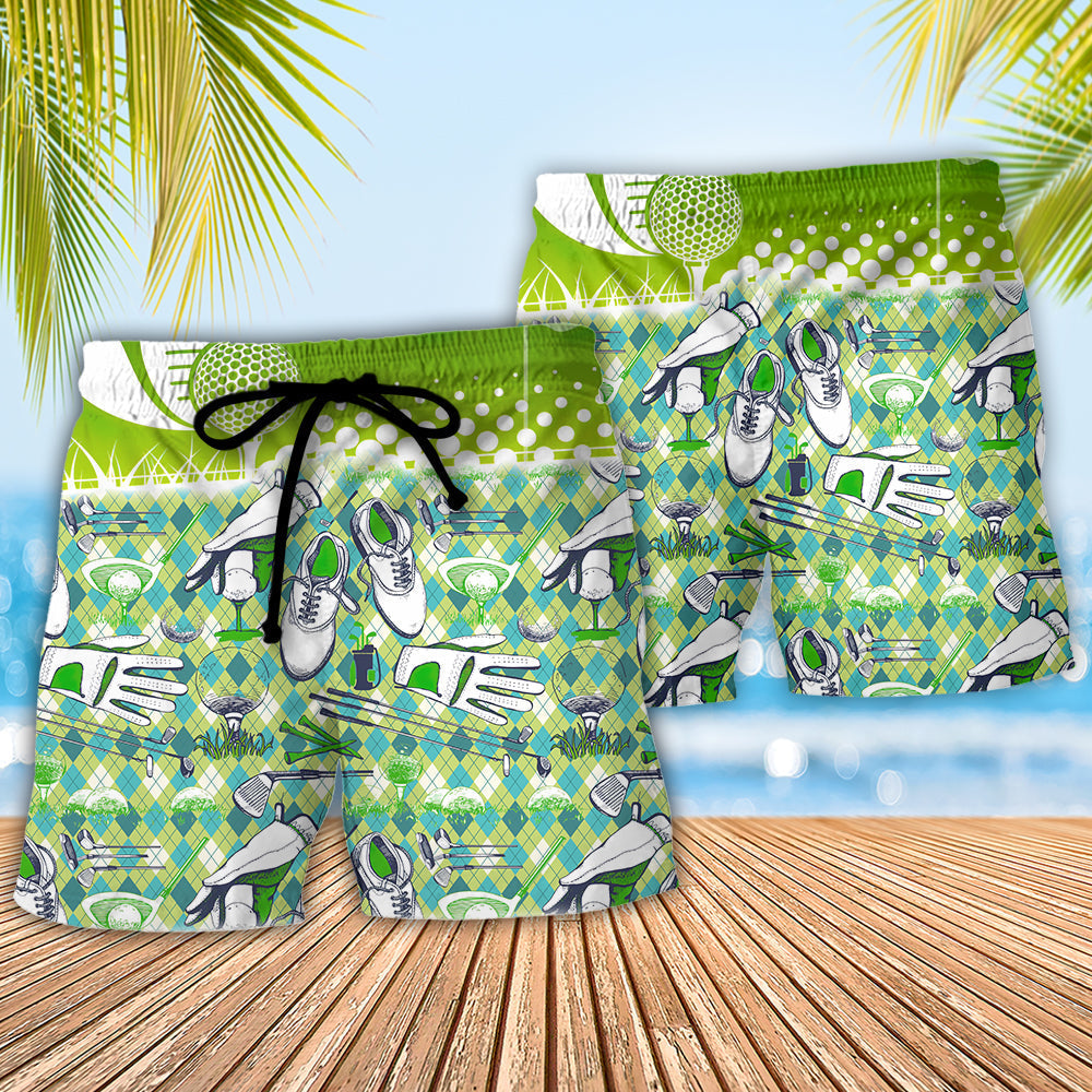 Golf Saved Me Funny Swing Lover Beach Shorts For Game Day Getaways