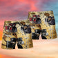 Vintage Drum Music Beach Shorts Pattern Detail For Outdoor Activities And Lightweight Summer Style